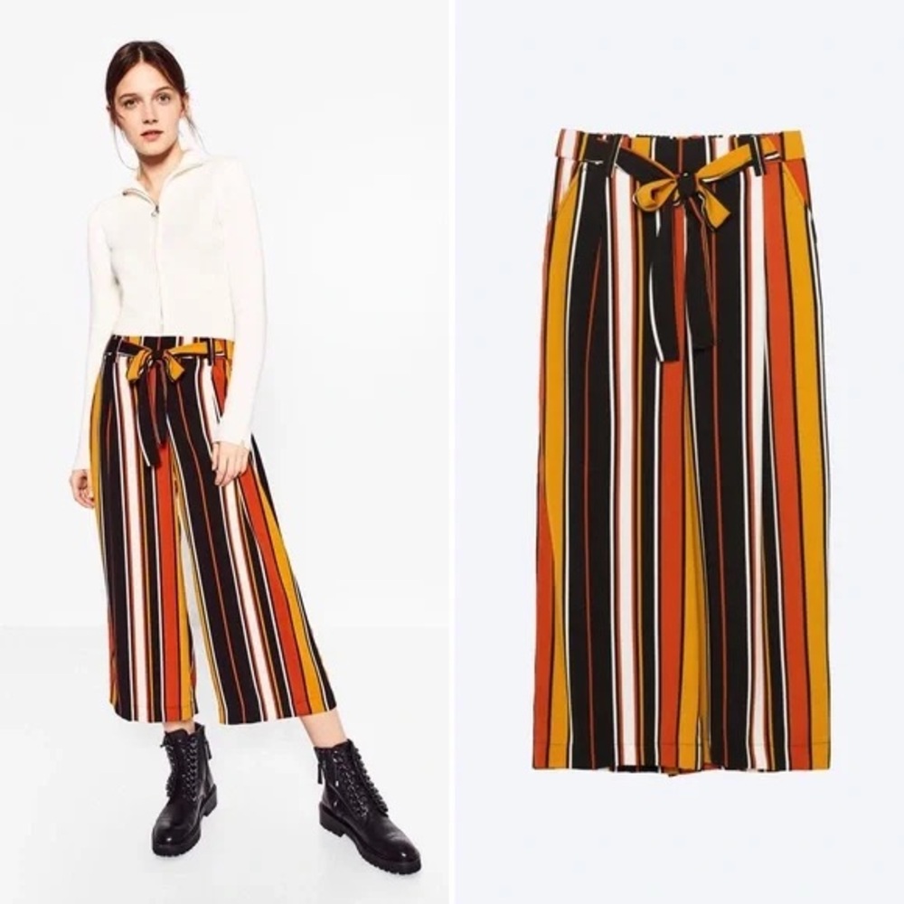 Zara Tie-Waist Cropped Trousers
